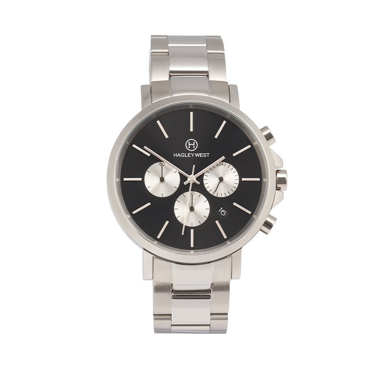 Chrono Collection | Black & Silver Watch | Men's Watches | Hagley West