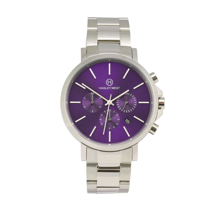 Chrono Collection | Purple & Silver Watch | Men's Watches | Hagley West