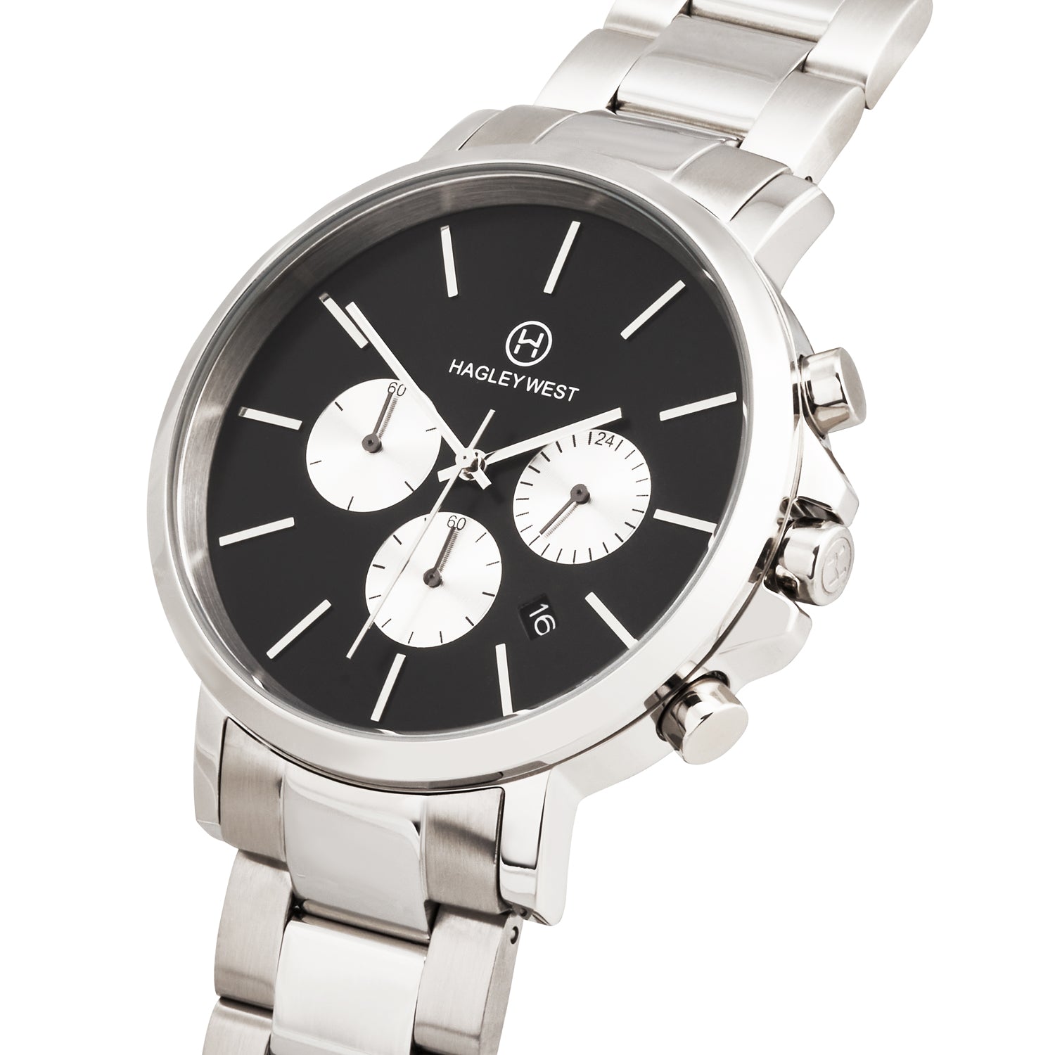 Chrono Collection | Black & Silver Watch | Men's Watches | Hagley West