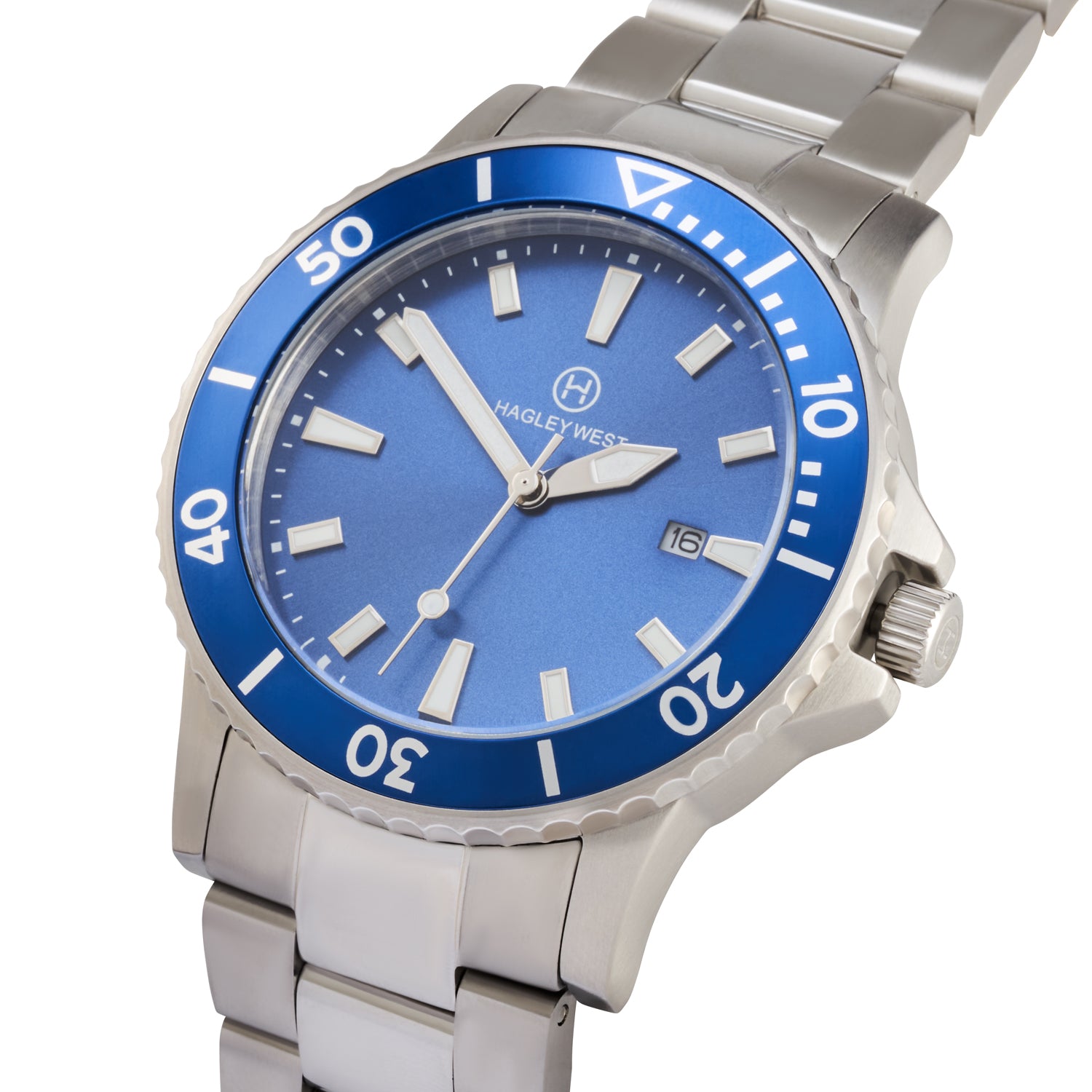 Diver Cape Town | Blue & Silver Watch | Men's Watches | Hagley West
