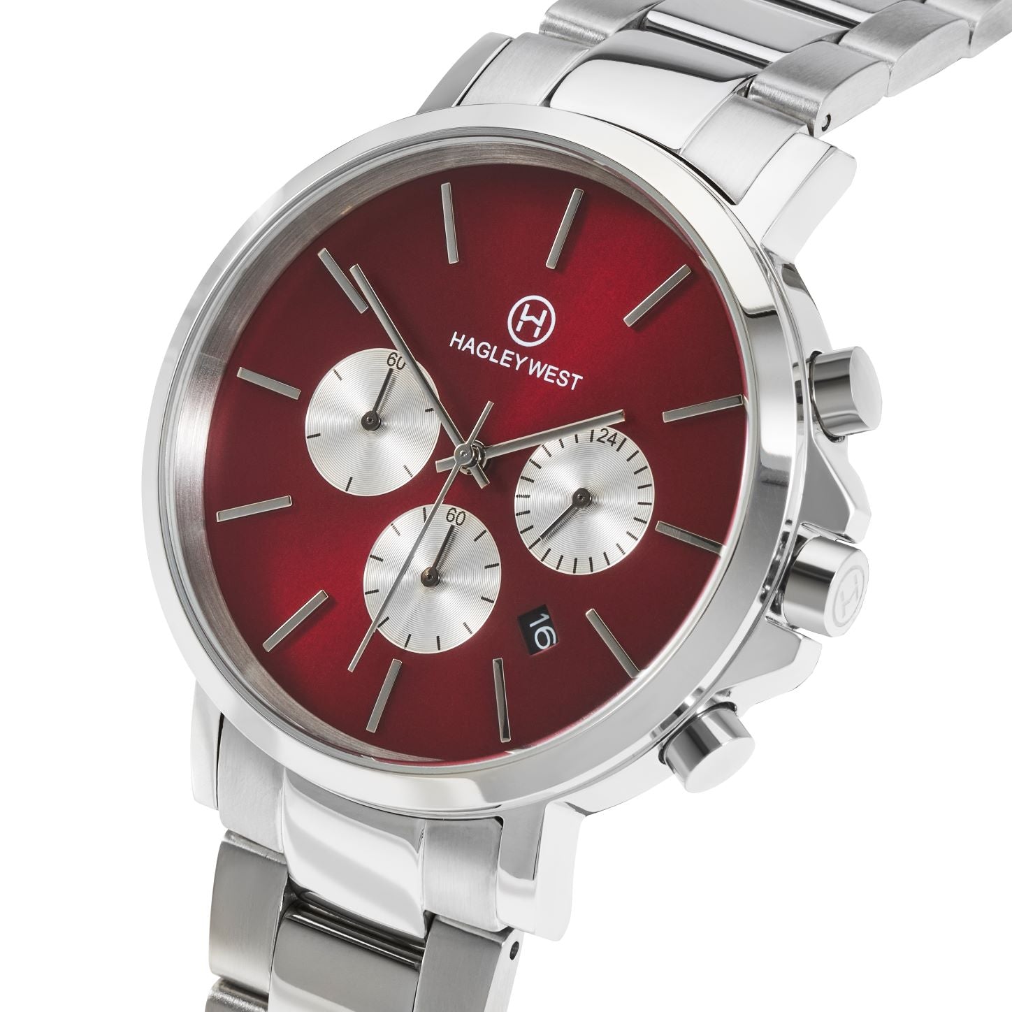 Chrono Collection | Red & Silver Watch | Men's Watches | Hagley West