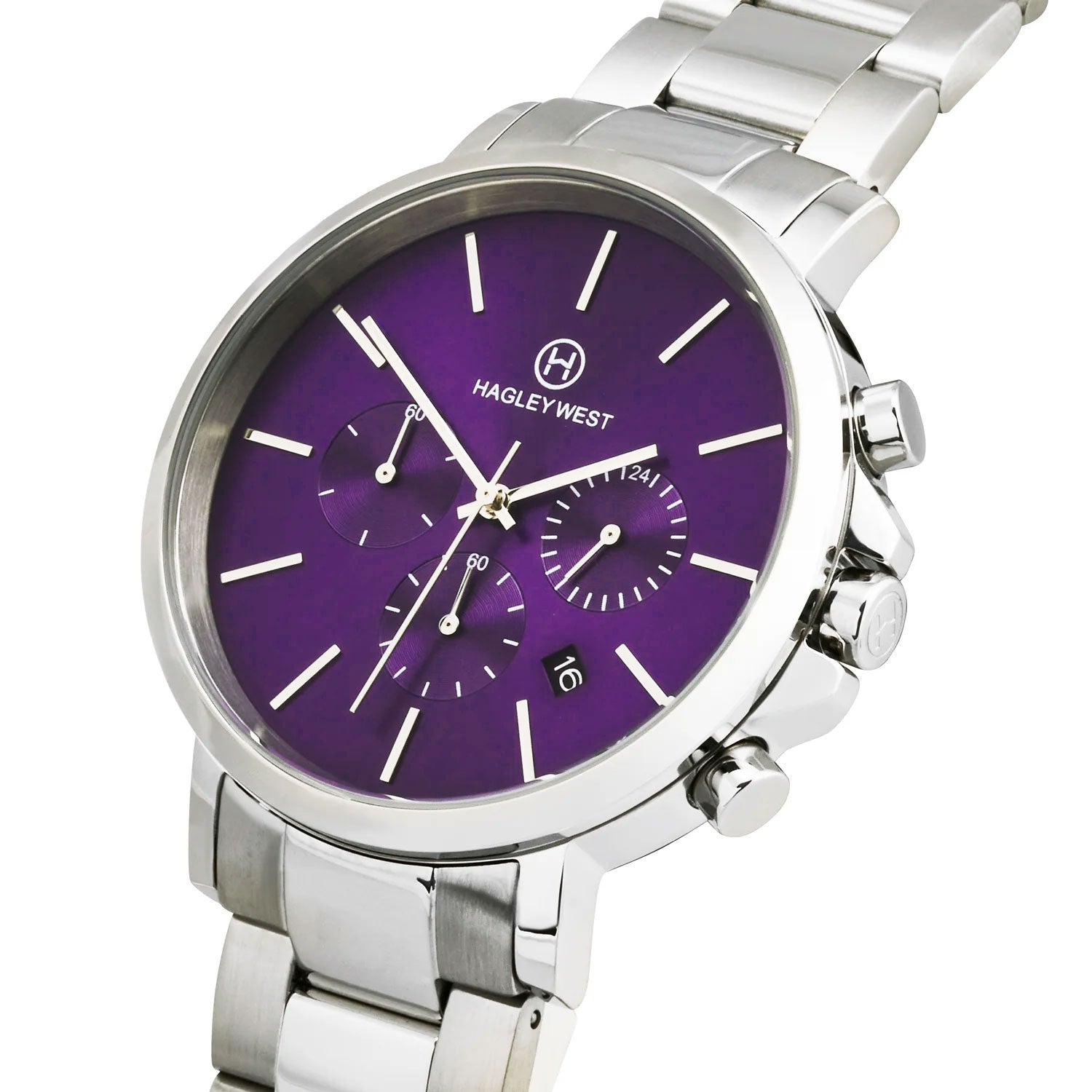 Chrono Collection | Purple & Silver Watch | Men's Watches | Hagley West