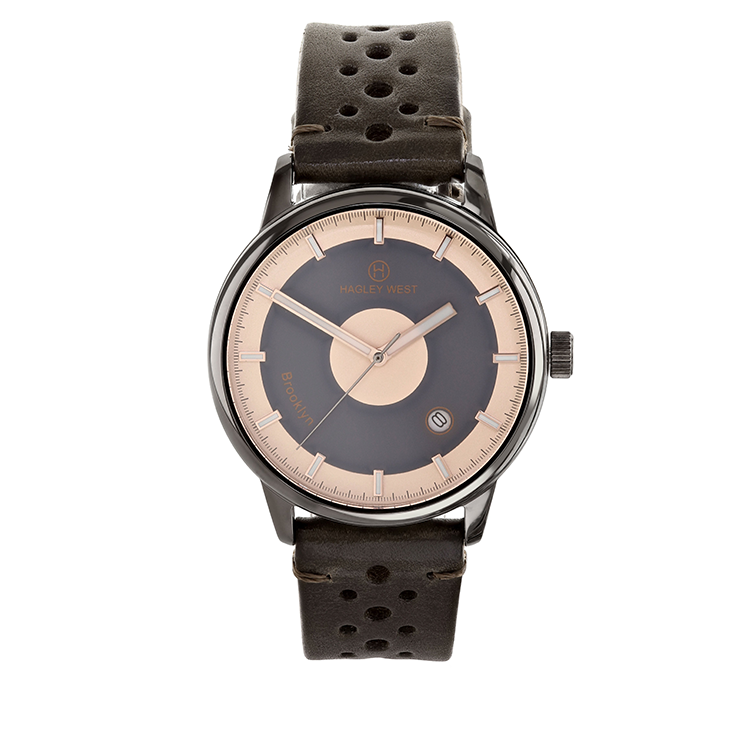 Brooklyn 36 DOWNTOWN Gunmetal Rose gold Hagley West Watches