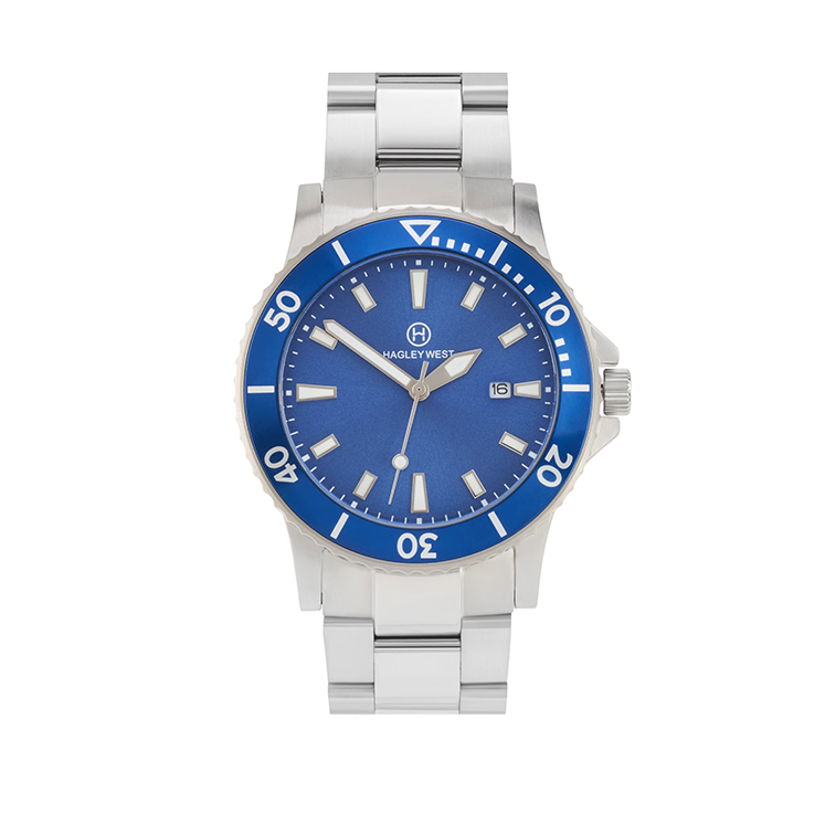 Diver Cape Town Blue & Silver Watch Men's Watches Hagley West Watches