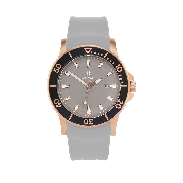 Diver Berkhamsted | Rose Gold & Grey Watch | Men's Watches