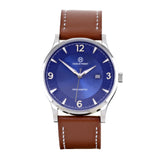 Entrepreneur Gratitude | Blue & Brown Leather Watch | Men's Watches | Hagley West