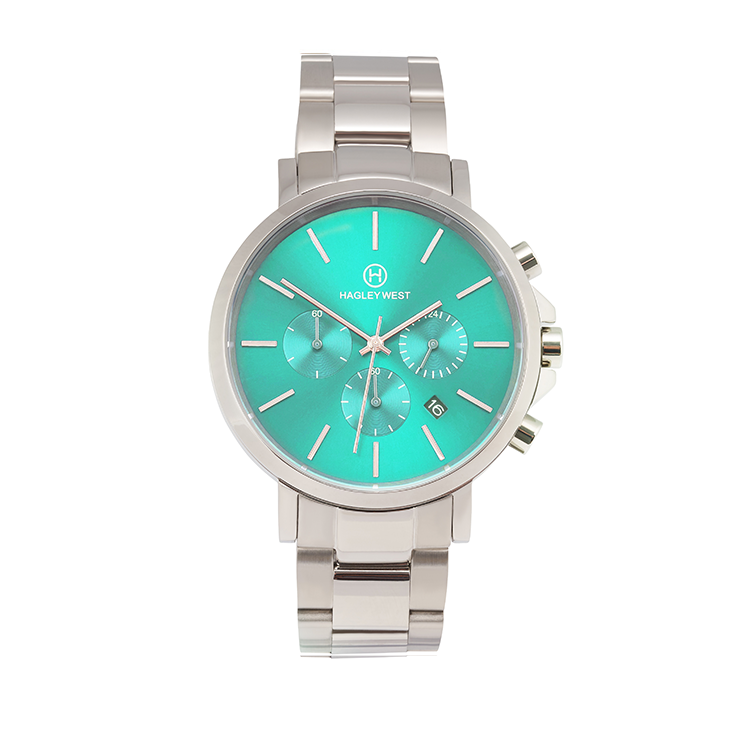 Chrono Collection | Aqua & Silver Watch | Men's Watches